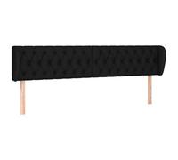 Eleganz Testiera con orecchie - Testiera moderna in tessuto nero 203 x 23 x 78/88 cm per letti e camera da letto - Comodo schienale per un sonno riposante
