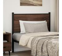 Eleganz Testiera marrone effetto rovere 107 cm in legno e acciaio - Struttura moderna con design rustico per camera da letto, durevole e stabile