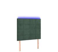 Eleganz Testiera verde scuro, 80 x 5 x 118/128 cm, in velluto, moderna testiera con illuminazione per camera da letto, soggiorno e camera d'albergo, morbido tessuto di velluto, facile da montare