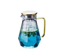 Eleganza 1 pz teiera in vetro bollitore for acqua calda e fredda caffettiera trasparente brocca for bevande domestiche caraffa brocca in vetro con manico per tè ghiacciato(Blue)