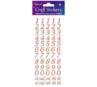 Eleganza OA027241 - Adesivi con numero stilizzato glitterato, numeri autoadesivi oro rosa