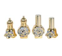 Elegauit Roll on Vuoto per Oli Essenziali, 10ml 4Pcs Mini Bottiglie di Vetro Ricaricabili Roll on Flaconcini con Sfera per Oli Essenziali, Contenitori da Viaggio per Campioni di Profumo