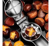 Elegauit Taglia Castagne, Pinza per Castagne in Acciaio Inox, Multifunzione Castagne Noci Utensili da Cucina, Utilizzato per Tagliare Castagne, Noci, ECC (Palmare)