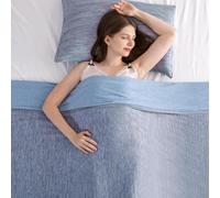 Elegear Coperta di Estiva Rinfrescante, Giapponese Arc-Chill 3.0 Q-Max>0.5 Cooling Blanket in Fibra Fresca per Letto Divano Viaggio, Traspirante Leggero Doppia Faccia Coperta 130x170cm, Blu