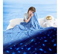 Elegear Coperta di Raffreddamento, Coperta Fosforescente, Fibra di Raffreddamento Q-Max> 0,5, Fresco Adatto Alla Pelle Adatto Per Bambini, Morbido e Traspirante, Veicoli Spaziali,130x170cm