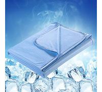 Elegear Coperta Estiva Fresca in Fibra Bambù, Q-Max >0.3 Arc-Chill Rinfrescante Cooling Blanket per Letto Divano Viaggio Adulto Bambini, Traspirante, Comfort, Leggero, Matrimoniale, 200x220cm, Blu