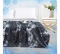 Elegear Tie Dye Coperta di Rinfrescante, Arc-Chill 3.0 Q-Max>0.5 Coperta Estiva Fresca, Traspirante Comoda Leggera Morbida Coperta Rinfrescante Double-Face per Letto, Divano, 200x220cm, Nero