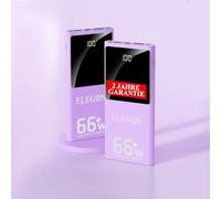 Elegon Soft Purple Ultra Power Bank 20, Fast Charging, Quick Charging Modern Power Bank con display LED, Water Proof. Capacità 20000 mAh