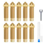 ELEGOO 10 Pezzi Ugelli Multidimensionali per Neptune 4 Plus/Max Stampanti 3D, Ugelli Hotend in Ottone da 0,4/0,6/0,8/1,0mm, con Kit di Pulizia