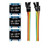 ELEGOO Display OLED 3 Pezzi Modulo Schermo da 0,96 Pollici Bianco 128 × 64 | Driver I2C Mini Schermi Compatti Autoluminosi per Arduino, Raspberry Pi, PICO, 51 MCU, STM32, ESP32