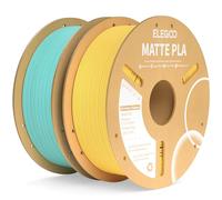 ELEGOO Filamento PLA Matte Verde & Giallo 2 kg, 1,75 mm, Opaco PLA Filamento per Stampante 3D, precisione di misurazione +/- 0,02 mm, adatto per maggior parte delle stampanti 3D FDM