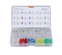 ELEGOO LED Kit 600 Pezzi Diodi 3 mm e 5 mm Diffuso Assortiti kit 5 colori con UV, RGB AC, lampeggiamento rapido per Arduino