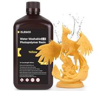 ELEGOO Resina Lavabile ad Acqua 2.0 Aggiornata, Minore Restringimento e Maggiore Precisione, 2 kg Giallo, UV 405nm per Stampanti 3D LCD
