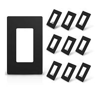 ELEGRP Placche decorative da parete senza viti a 1 modulo, copertura in termoplastica infrangibile di dimensioni standard per interruttore di uscita della presa, elencate UL (confezione da 10, nero