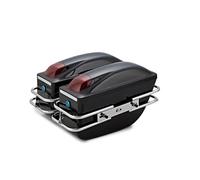 ELEKMPMGTD Per Y&amaha Moto Scatole Laterali Bagagli Serbatoio Borse Laterali Tronco Laterale Borse laterali motociclette(Glitter black)