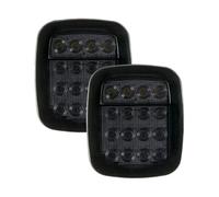 ELEKNZBZTG Lampada di stop 2 pezzi/set fanale posteriore freno luce di retromarcia per Jeep per Wrangler YJ TJ CJ (con indicatore di direzione) 16 LED(Smoked Shell)