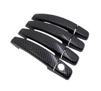 ELEKNZBZTG Maniglia Esterna Della Porta Set di finiture cromate per maniglia porta anteriore sinistra esterna Per Opel Corsa D 2007-2014 (argento metallizzato)(Carbon Fiber 4pcs)