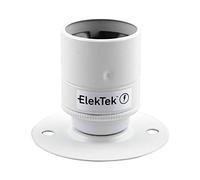 ElekTek ES Edison Vite E27 Portalampada a stecche fisse con gonna liscia Ideale per il montaggio su superficie piane, Lampadine con filamento vintage Bianco Brillante