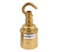 ElekTek ES Edison Vite E27 Portalampada con gonna liscia con gancio accessorio Ideale per lampadine con filamento vintage Ottone