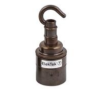 ElekTek ES Edison Vite E27 Portalampada con gonna liscia con gancio accessorio Ideale per lampadine con filamento vintage Ottone Antico