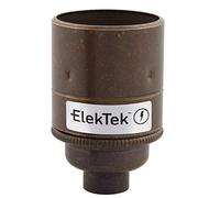 ElekTek ES Edison Vite E27 Portalampada con gonna liscia Ingresso 10mm ideale per lampadine a filamento vintage Ottone Antico