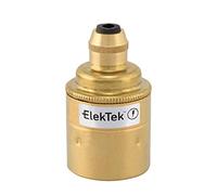 ElekTek ES Edison Vite E27 Portalampada con serracavo e gonna liscia ideale per lampadine a filamento vintage Ottone