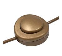 ElekTek Interruttore a pedale in linea pulsante. 2 Amp. Larghezza 65mm Diametro - Utilizzare 2 o 3 morsetti flex - Colori Dorato Effetto