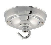 ElekTek Rosone da soffitto con gancio diametro 108 mm Finiture metallizzate colori verniciati a polvere per lampade a sospensione e lampadari Cromo