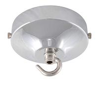 ElekTek Rosone lampadario con gancio, concavo, diametro 100 mm - Per il montaggio di lampade e lampadari - Finiture metalliche e verniciatura a polvere Cromo