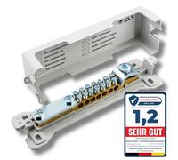 Elektro Butler Binario di bilanciamento del potenziale di messa a terra - sigillabile - 9 connettori - grigio