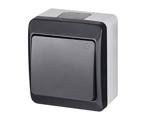 ELEKTRO-PLAST HERMES Campanello da parete IP44 Resistente all'acqua Antracite Grigio