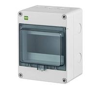 ELEKTRO-PLAST Hermetica - Scatola di distribuzione sporgente con 1 fila di 6 moduli automatici IP65, protezione contro l'acqua per esterni, colore: Grigio cl