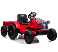 Elektro Trattore Per Bambini Con Rimorchio 12V 7Ah 2x45W Telecomando LED Rosso