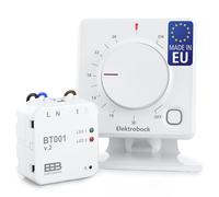 ELEKTROBOCK BT011 - Termostato radio, per riscaldamento a pavimento e riscaldamento elettrico, senza fili e funzionamento a batteria, facile installazione senza cavi, modalità riscaldamento e