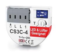 ELEKTROBOCK CS3C-4 Relè temporizzato - LED, ventole e lampade fluorescenti - Relè di ritardo 230 V con morsetti a innesto - Collegamento senza conduttore zero - Montaggio a incasso, compatto e a