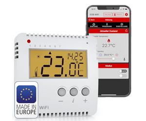 ELEKTROBOCK PT14-P WiFi - Termostato intelligente WLAN 230 V - Controllo riscaldamento tramite app - Montaggio a parete - 16 A - Per riscaldamento elettrico - Programmi settimanali regolabili, bianco