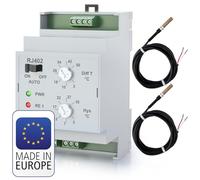 ELEKTROBOCK RJ402 Interruttore differenziale di temperatura | per pompa di circolazione e impianto solare - guida DIN - con 2 sensori esterni