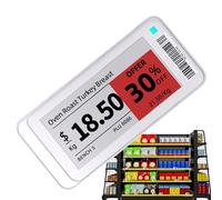 Elektronisches Regaletikett, 2,4 GHz Smart Preisschild, Digital Display Frischeetikett, Wasserfest Mit Magnet-Rückseite Für Supermarkt Einzelhandel Kühlschrank Lager, Text/Bild/QR/Ba