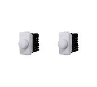 Elektronova Dimmer regolatore a manopola compatibile Bticino Matix per carichi resistivi 100W-1000W ON/OFF colore bianco - Confezione 2 pezzi