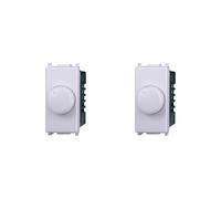 Elektronova Dimmer Regolatore Manopola 100W-1000W Bianco compatibile Vimar Plana Kit 2 Pezzi 1301
