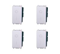 Elektronova Interruttore Bipolare 2P 16A Bianco compatibile Vimar Plana Kit 4 Pezzi 0402