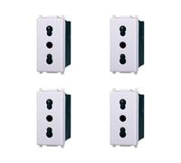 Elektronova Presa Bipasso 2P+T 10/16A 250V Bianco compatibile Vimar Plana Kit 4 Pezzi 2001