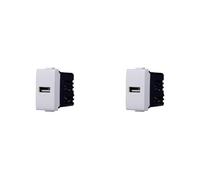 Elektronova Presa Caricatore USB Type-A compatibile Bticino Matix 5Vdc 2.1A colore bianco - Confezione 2 pezzi