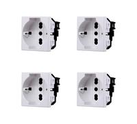 Elektronova Presa schuko 2P+T 10/16A 230V compatibile Bticino Matix di colore bianco - Confezione 4 pezzi