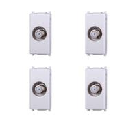 Elektronova Presa TV Satellitare Tipo F Bianco compatibile Vimar Plana Kit 4 Pezzi 2252