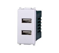 Elektronova Presa USB Doppia Type-A 5V 2.1A caricatore Bianco compatibile Vimar Plana Caricatore 2402