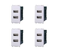 Elektronova Presa USB Doppia Type-A 5V 2.1A caricatore Bianco compatibile Vimar Plana Kit 4 Pezzi 2402