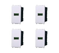 Elektronova Presa USB Type-A 5V 2.1A Bianco caricatore compatibile Vimar Plana Kit 4 Pezzi 2401