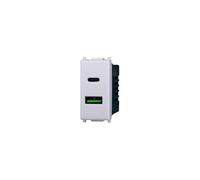 Elektronova Presa USB Type-A+C 5V 3.1A caricatore Bianco compatibile Vimar Plana Caricatore Doppio 3002