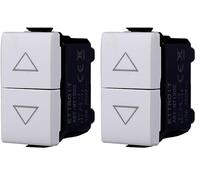 Elektronova Pulsante doppio 1P+1P saliscendi (no interbloccato) compatibile Bticino Matix colore bianco - Confezione 1 pezzo (Confezione da 2)